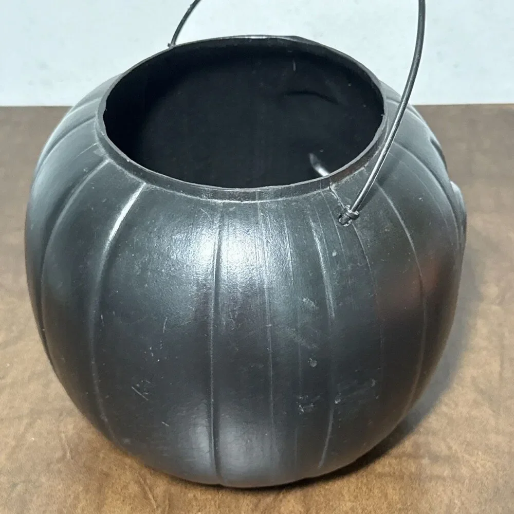 Vintage General Foam Plastics Blow Mold Halloween Jack o Lantern Pumpkin Bucket